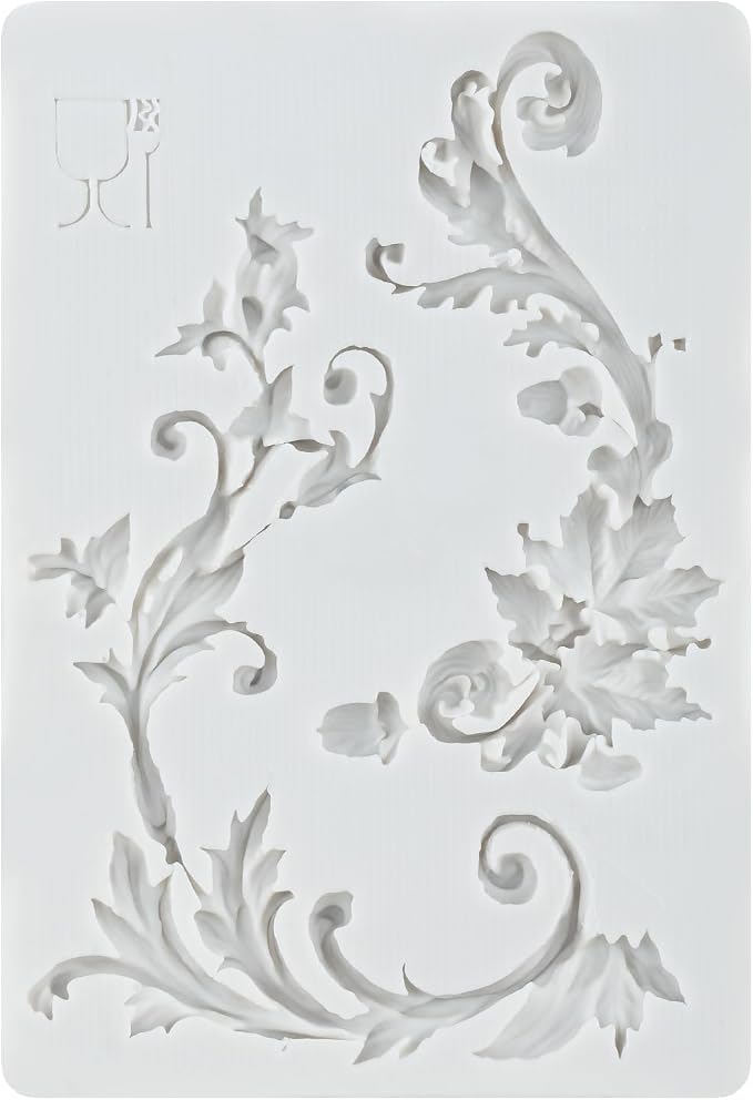 Baroque Polymer Clay Mold Baroque Curlicues Scroll Lace Silicone Molds for DIY Crafts Epoxy Resin Casting Air Dry Polymer Clay Plaster Jewelry Making