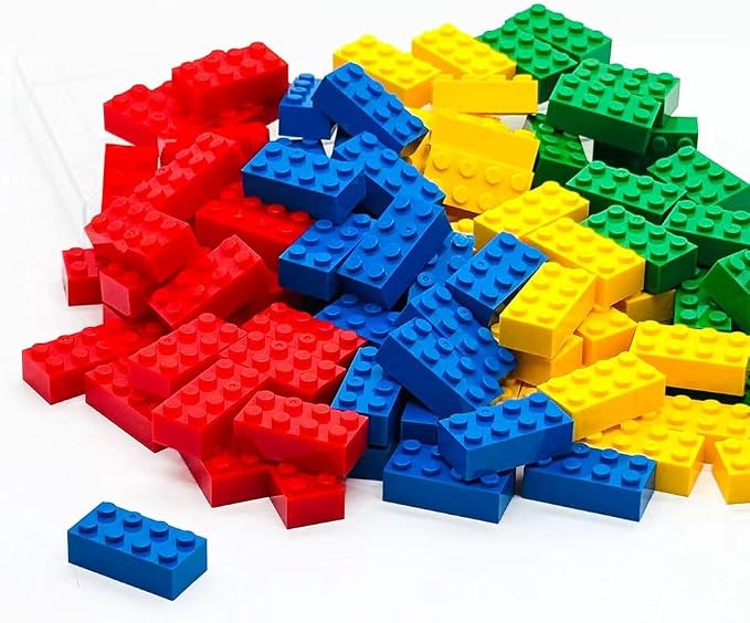 Taken All 120Pieces Classic Building Bricks Blocks Toy Set 2x4 MOC Building Basic Bricks Parts and Pieces Compatible with Major Brands Construction Toys for Kids 6 yr+ (Red, Yellow, Blue, Green)