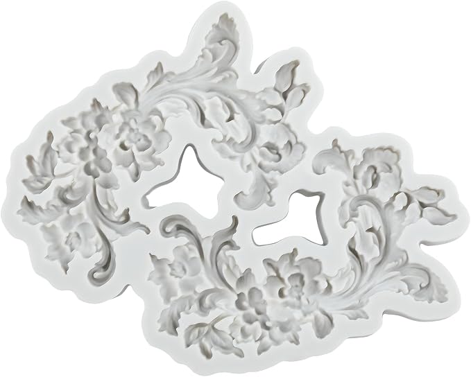 Baroque Leaf Scroll Polymer Clay Mold Curlicues Scroll Lace Silicone Molds for DIY Craft Epoxy Resin Casting Polymer Clay Tools Crafts Air Dry Jewelry Making