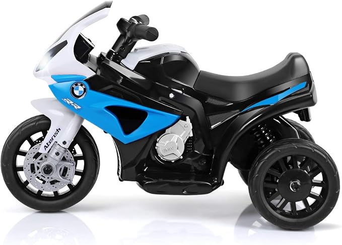 Costzon Licensed BMW Kids Electric 3-Wheel Ride-On Motorcycle Toy for Boys & Girls, with Headlights, Music and Battery Powered Pedal Kids Toddler Motorcycle