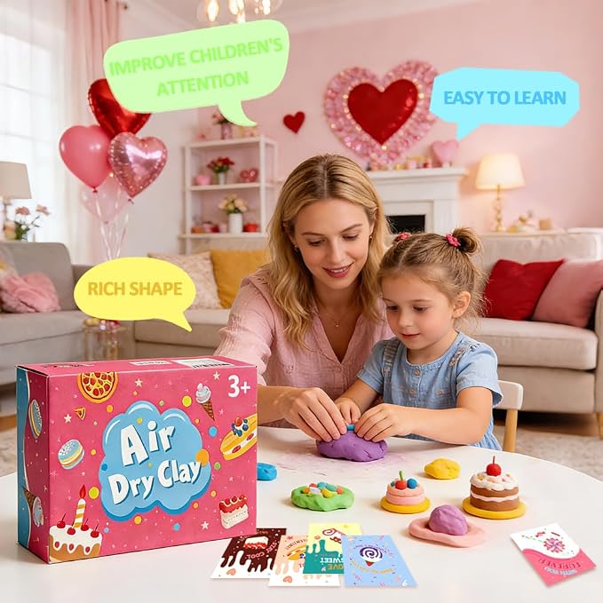 CAMIRUS Air Dry Clay Kit, 12PCS DIY Modeling Magic Clay Toys for Kids Valentine Easter Party Favors Classroom School Prize Rewards Gifts Exchange