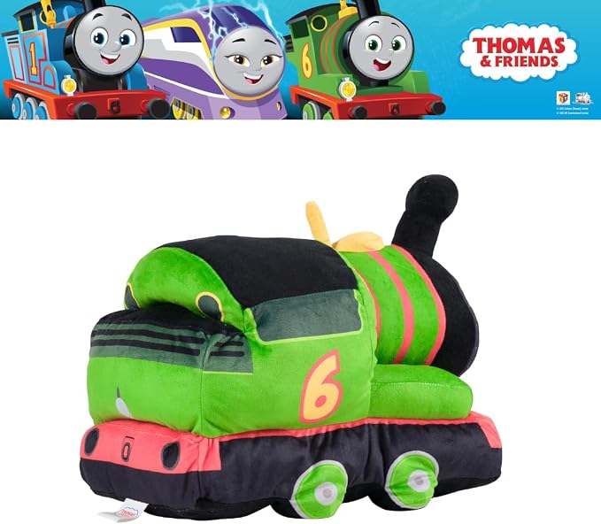 Thomas & Friends Percy Engine Train Kids Bedding Super Soft Plush Cuddle Pillow Buddy, (Officially Licensed Product) By Franco
