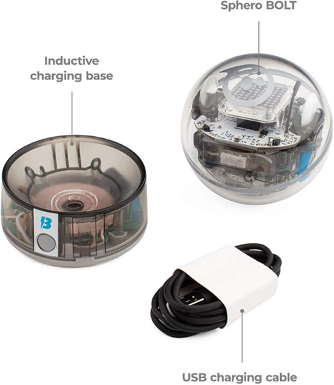 Sphero Bolt Coding Robot Ball, Ages 8+ | Beginner to Advanced Programming, Draw, Blocks, Javascript, or Python, Programmable Sensors & LED Matrix