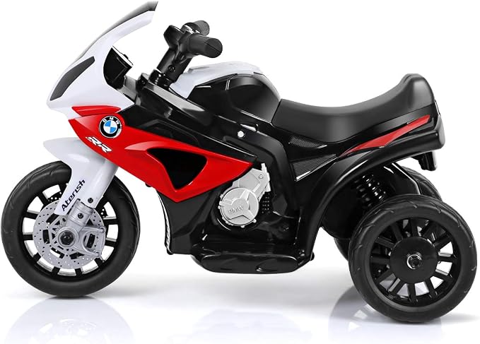 Costzon Kids Electric Ride on Motorcycle, Licensed BMW 6V Battery Powered Toy w/Headlights &Music, Pedal, 3 Wheels for Children Boys & Girls (Dark Red)