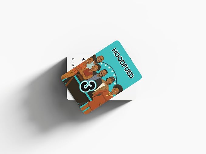 HoodFued 3 Urban Survey Showdown – Black Culture Party Card Game for Game Night, 2 Teams or More, 76 Hilarious Question Cards, Cookout & Reunion Laughs, Trivia Fun
