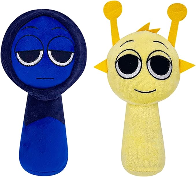 Plush Toys, Horror Games Plushies Toy for Fans, Soft Stuffed Animal Pillow Figure Doll Christmas Birthday Gifts for Adult Kids (Blue+Yellow)