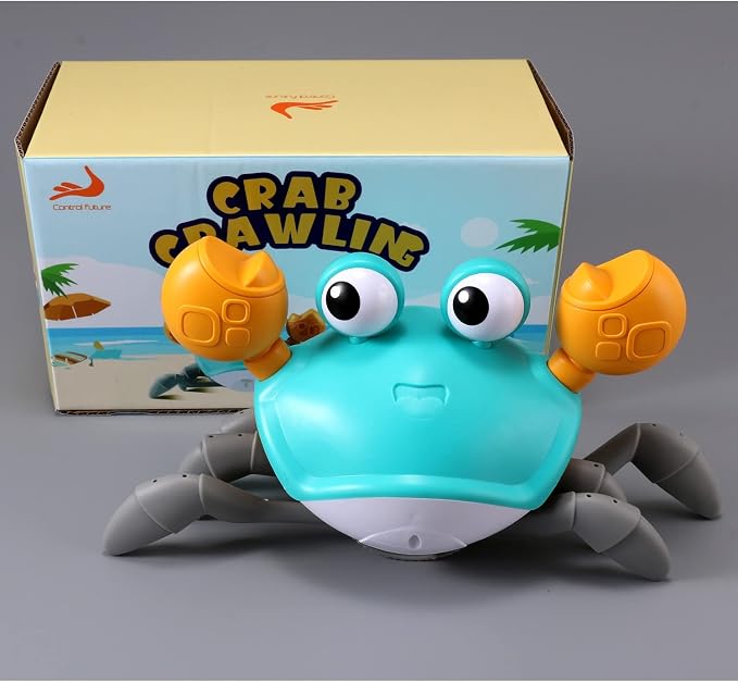 Crawling Crab Baby Toys 6–12 Months, Tummy Time Toys for Babies with Music and Lights, Interactive Infant toy for Crawling, Walking and Early Development, 1st Birthday Gift for Toddlers 1–3
