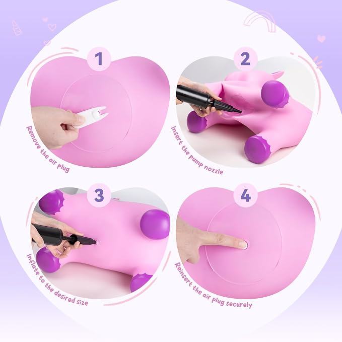 ZOOJOY Unicorn Bouncy Hopper, Inflatable Bouncy Hopping Toys for Toddlers 1-3, Indoor Outdoor Bounce and Ride On Horse Bouncer Boys Girls, Birthday with Free Pump