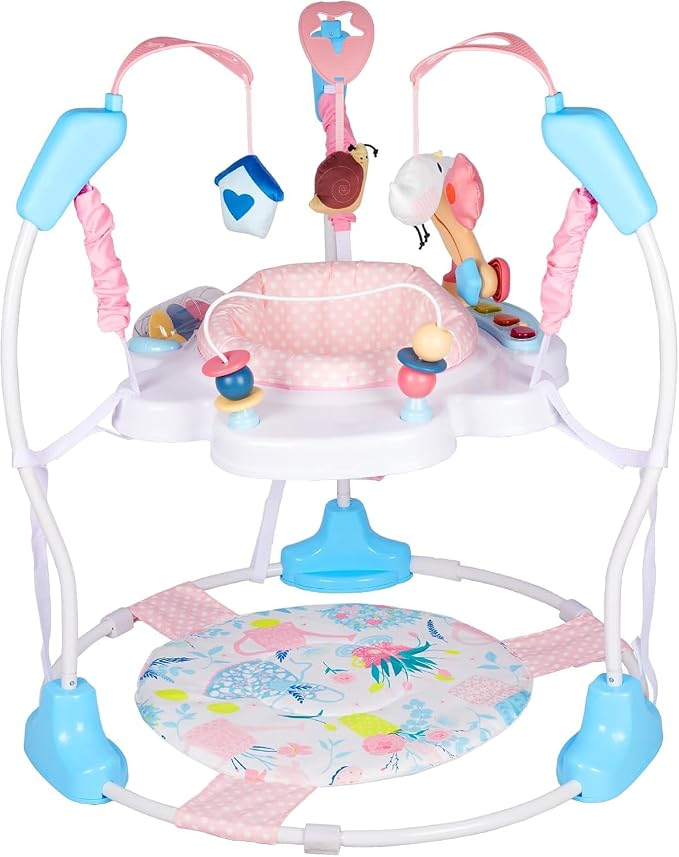 Baby Activity Center, 3-in-1 Grow-with-Me Baby Jumper Activity Center, 360° Rotating Jumper & Bouncer with Interactive Toys, Music, Lights and 3 Adjustable Heights for Babies 6+ Months