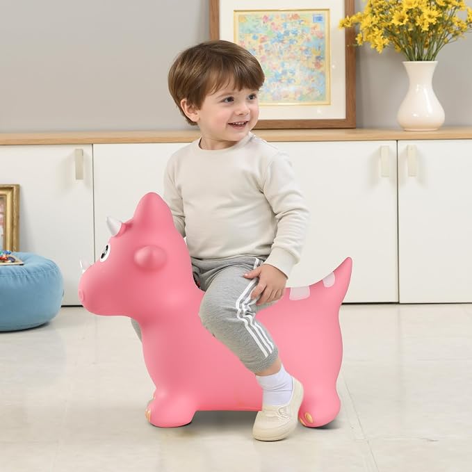 INPANY Bouncy Horse, Dinosaur Hopper Toys for Boys, Gifts Toy for Kid | Eco-Friendly PVC, Low Center Gravity, Cute Cartoon Design, Load 100 Lbs, Learn & Exercise & Active Fun, Gifts for 1-3 Kids