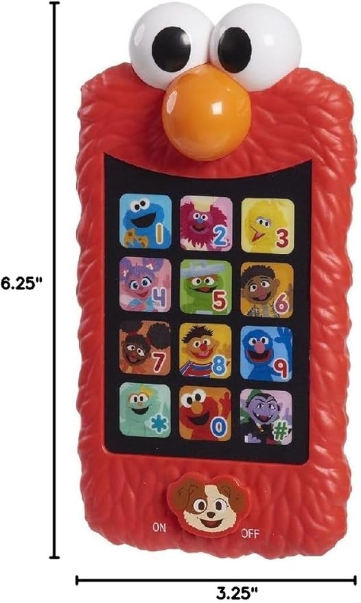 Sesame Street Learn with Elmo Pretend Play Phone, Learning and Education, Kids Toys for Ages 2 Up by Just Play