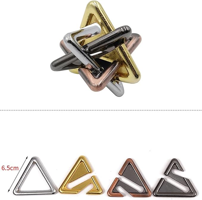 FantasyDay 5 Pcs Brain Teaser Puzzle,Metal Puzzle, Unlock Interlock IQ Test Game, Magic Trick Toy Gift for Kids and Adults