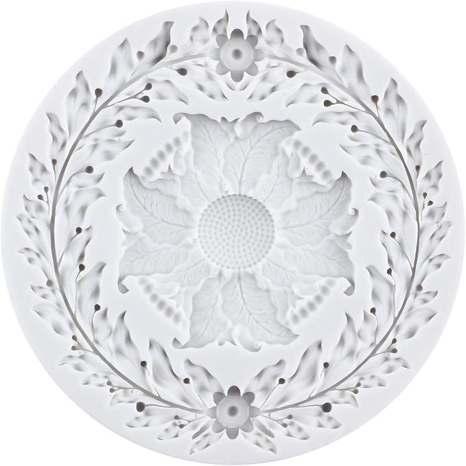 Baroque Style Polymer Clay Mold Baroque Relief Flower Silicone Molds Embossed Flower Mold for DIY Craft Epoxy Resin Casting Polymer Clay Tools Crafts Air Dry Jewelry Making