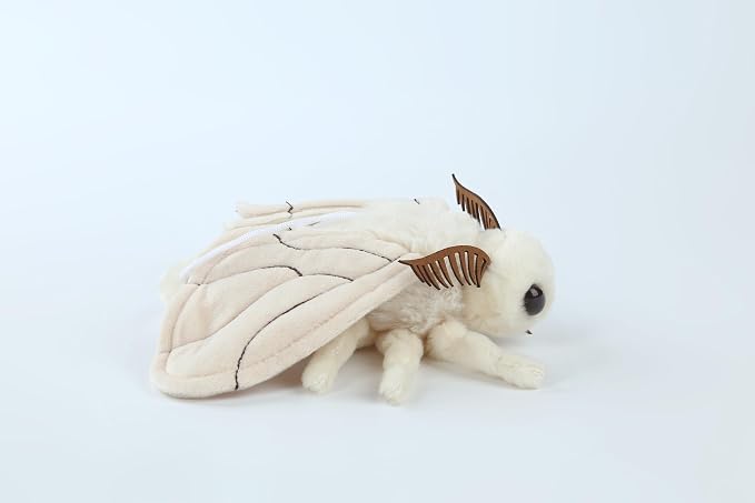 TAMMYFLYFLY Lifelike Moth Plush Toy,Cute Poodle Moth Stuffed Animal, Insect Model Toy, 7 Inches Soft Toy
