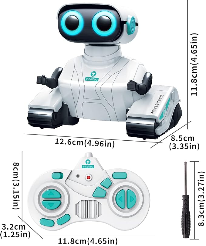 KaeKid Robots for Kids, 2.4Ghz Remote Control Robot Toys with LED Eyes & Flexible Arms, Dance & Sounds, RC Toys for 3 4 5 6 7 8 Year Old Boys Girls (White)
