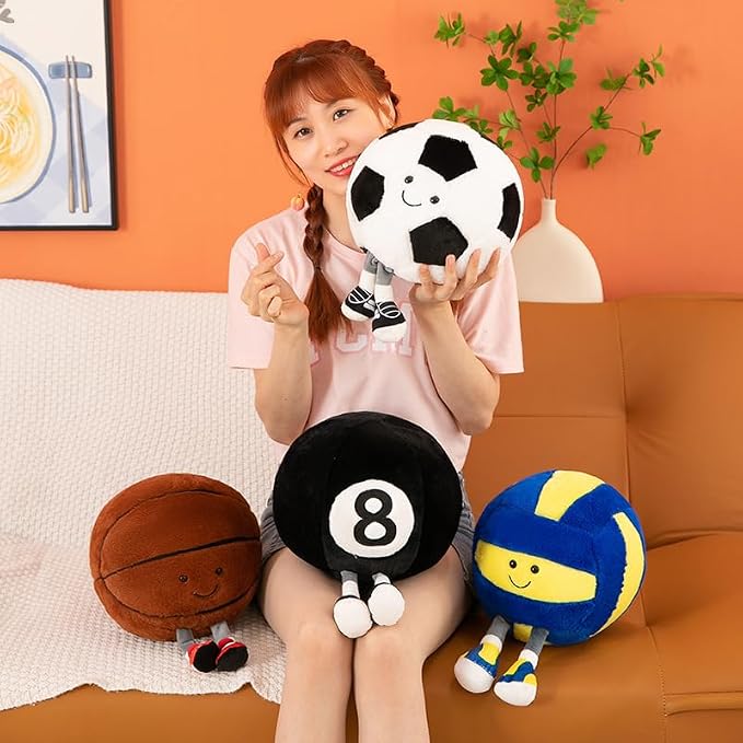 13.7" Cute Football Plush Toys Soft Stuffed Sport Throw Pillow Plush Ball Gift for Kids Birthday and Christmas Decoration (Football)