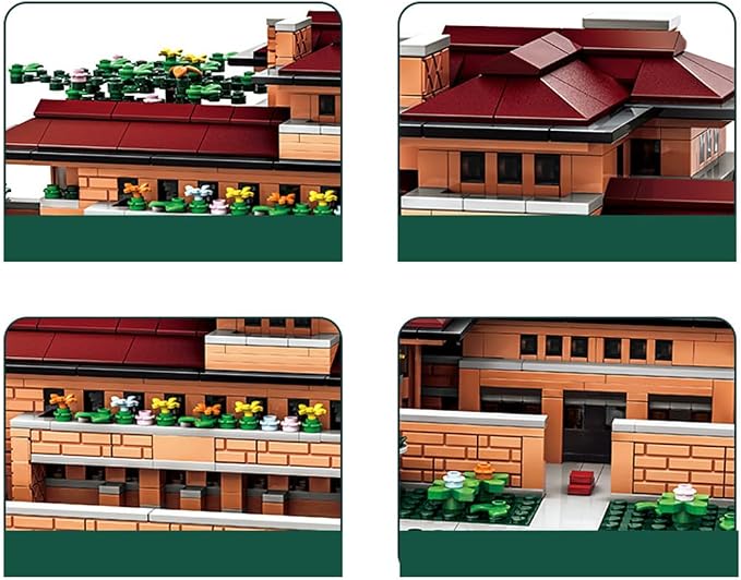 Robie House Chicagao Building Set (1182 Pieces), Architecture Building Blocks Toys, Home Décor Model Gifts for Kids and Adults