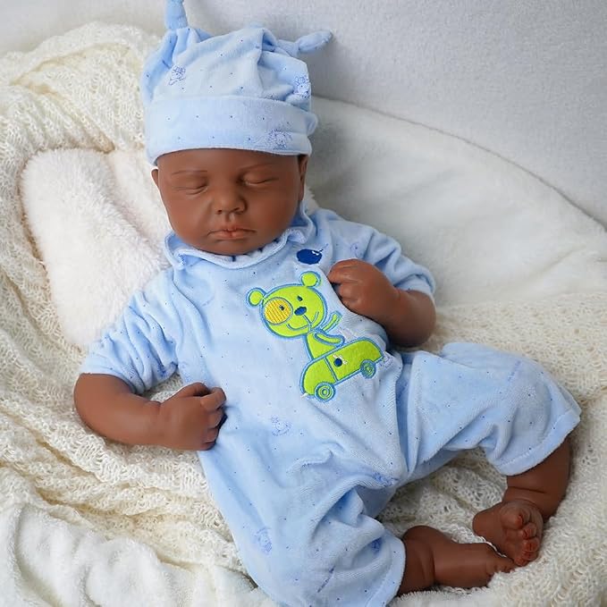 Boy 18.5 Inch, Full Silicone Baby Doll, Reborn Baby Dolls Silicone Full Body, Realistic Baby Dolls, Newborn, Not Vinyl, with Gift Box