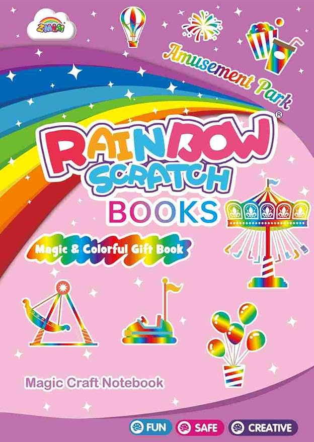 ZMLM Scratch Paper Art-Crafts Gift: 2 Pack Rainbow Notebooks Supplies Toys for 3 4 5 6 7 8 9 10 Years Old Girls and Boys Kids Easter Gifts Christmas Birthday Party Games Amusement Park