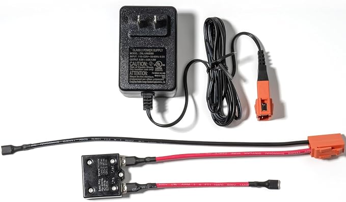 2pin 6v Charger for Kids Ride on car with Wiring Harnesses Parts Replacement 6 Volt Battery Charger for Ride on Toys Battery connectors Kids car Red Square Power Supply Plug Adapter