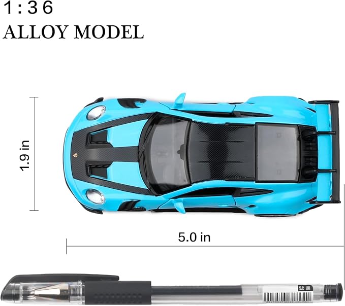 TOKAXI 1/36 Scale Porsche 911 GT3 RS Diecast Car Models,Pull Back Vehicles Porsche 911 GT3 RS Toy Car,Cars Gifts for Boys Girls