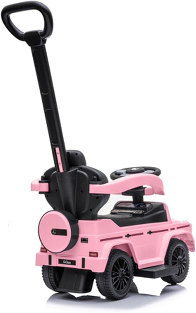 Best Ride On Cars 3 in 1 Mercedes G-Wagon Push Car for Toddlers 1 to 3 Years Old, Kids Outdoor Stroller with Music, Horn Sounds, Realistic Driving Experience, Pink