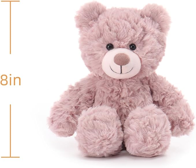 Apricot Lamb Toys Plush Pink Purple Flower Teddy Bear Stuffed Animal Soft Cuddly Perfect for Child 8 Inches