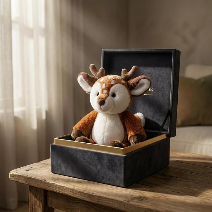 Stuffed Animal Plush Toy Soft Plushie Cuddly Deer Cute Plush Toy for Kids Toddlers Boys Girls Birthday Christmas Nursery Decor Party Favors