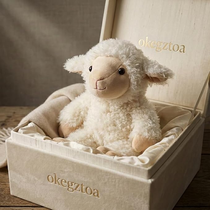 Stuffed Animal Plush Toy Soft Plushie Cuddly Sheep Cute Plush Toy for Kids Toddlers Soothing Sleep Birthday Christmas Nursery Decor Party Favors
