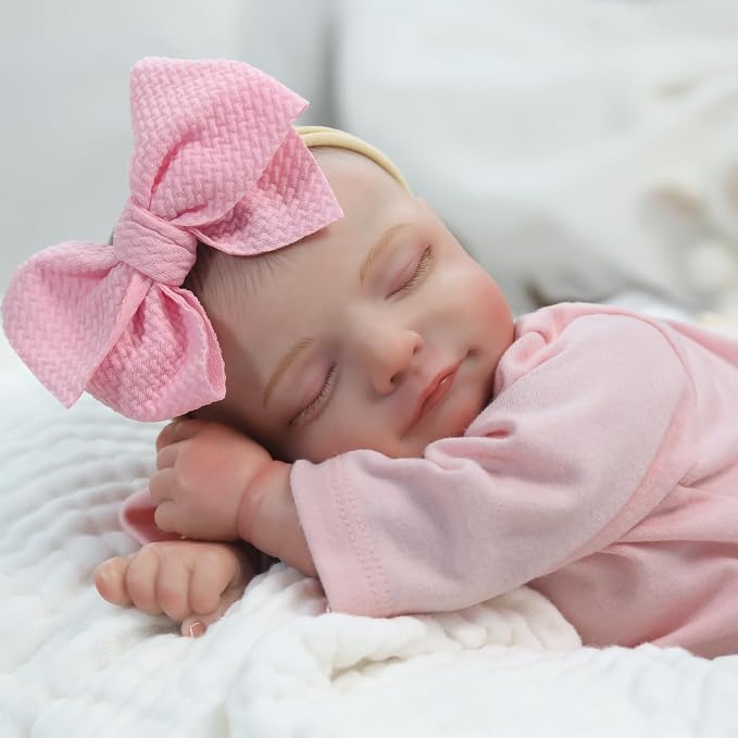 Kaydora Realistic Reborn Baby Doll Girl, 18 Inch Lifelike Newborn Doll with Soft Vinyl and Cloth Body, Real Baby Doll with Accessories, Gift for Kids Age 3+