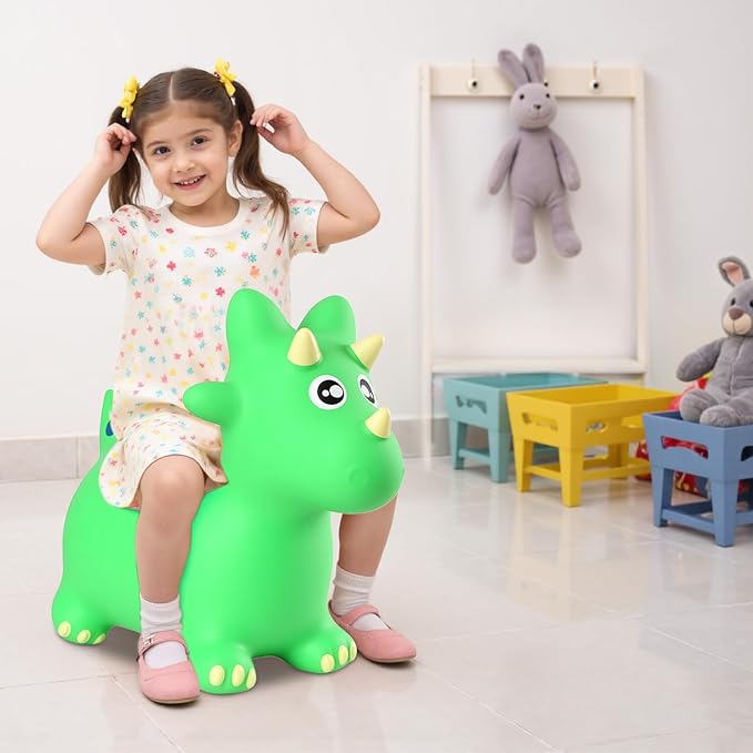 INPANY Bouncy Horse, Dinosaur Hopper Toys for Boys, Gifts Toy for Kid | Eco-Friendly PVC, Low Center Gravity, Cute Cartoon Design, Load 100 Lbs, Learn & Exercise & Active Fun, Gifts for 1-3 Kids