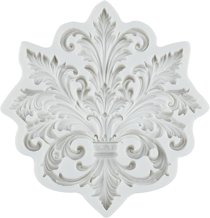 Baroque Silicone Mold Curlicues Scroll Lace Polymer Clay Mold Vintage Relief Flower Lace Filigree Molds for DIY Crafts Epoxy Resin Casting Air Dry Polymer Clay Plaster Jewelry Making