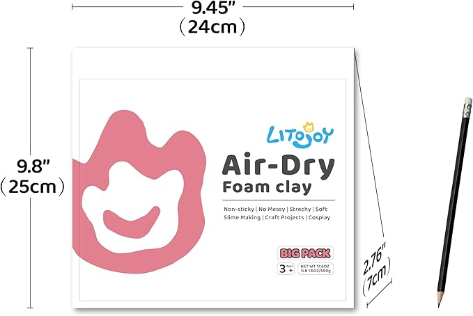 Pink Air Dry Foam Clay - Modeling, Soft, Light Weight for School Supply, Art Projects, Deco Flower Mirror, Cosplay Props, Fake Bake, Slime Supplies- 1.1 Lbs / 500 Grams (Pink)