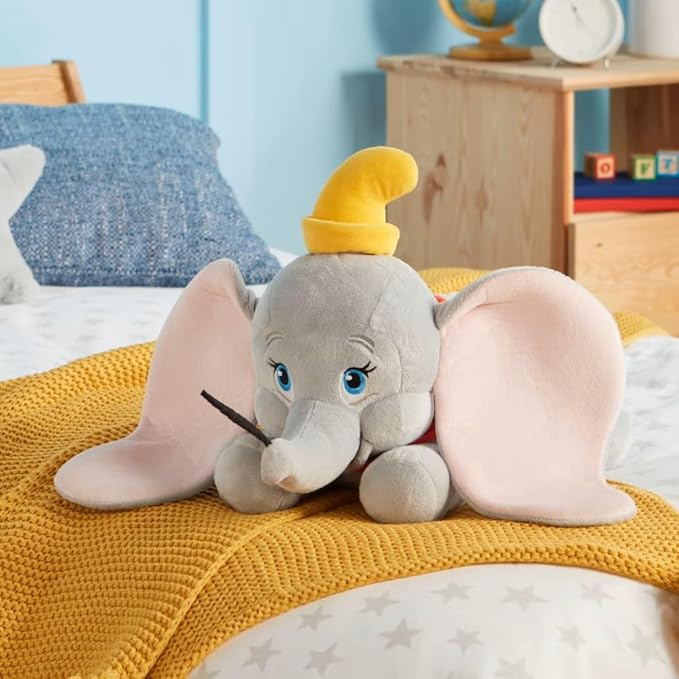 Disney Store Official Dumbo Medium Soft Toy for Kids, Cuddly Character with Fuzzy Texture and Embroidered Details, Floppy Oversized Ears, Disney Plushy Suitable for All Ages