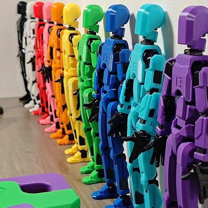 EIMONEY 5PCS Assembly Completed T 13 Action Figure 3D Printed Multi-Jointed Movable,Lucky 13 Action Figures,Multi-Articular Dummy 13 Action Figures,Desktop Decorations,Creative Gifts (5 Colors)