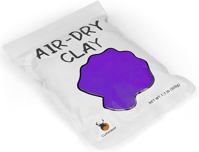 Cutedeer Purple Air Dry Clay, 1.1lb Foam Modeling Clay, Soft Squishy Molding for Kids Adults, Arts & Crafts Project Slime Supplies(1.1lb - 1 Pack, Purple)