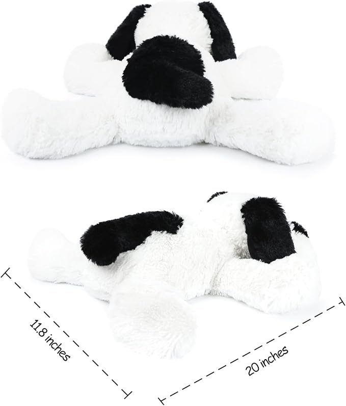 WEIGEDU Floppy Stuffed Dog Puppy Plush Toy, Huggable White Beagle with Black Ears Labrador Retriever Stuffed Animal Dogs for Kids Girls Boys Baby Birthday Bedtime Gift, 20 inches