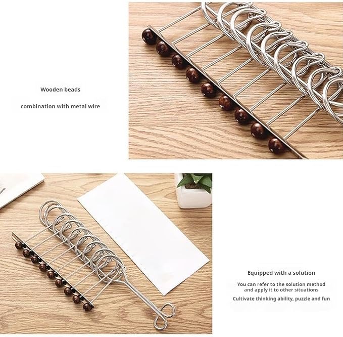 Metal Brain Teaser Puzzles for Adults,IQ Test Mind Games Toys Metal Wire Rings Trick Puzzle,Unlock Interlocking Puzzle Education Smart Toys for Adults Teens