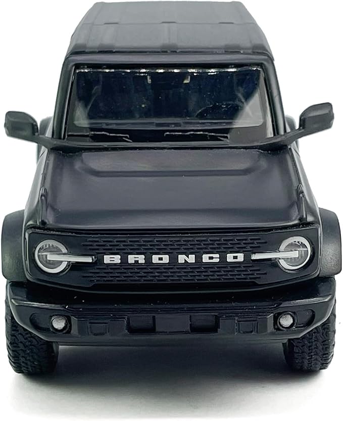 2-Door Bronco Badlands Model Car 1/36 Scale Diecast Toy Cars Metal Alloy Children’s Vehicles, Pull Back Doors Open, Black Rim, Mens Collection, Kids Toys for Boys Gifts, Cake Topper Home Décor, Black