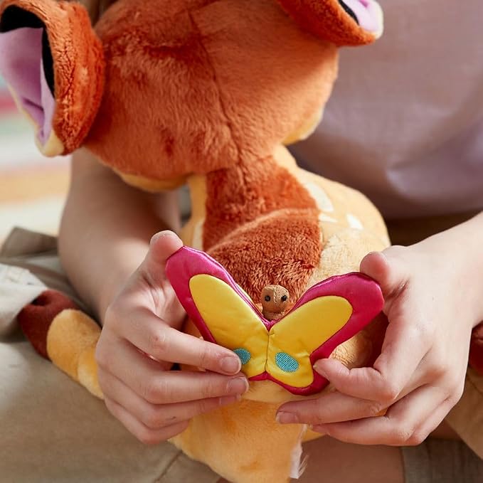Disney Store Official Bambi Medium Soft Toy for Kids - Cuddly Character with Fuzzy Texture, Embroidered Details, & Satin Butterfly - Disney Plushy Suitable for All Ages