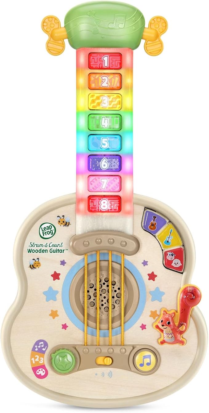 LeapFrog Strum and Count Wooden Guitar, Musical Toddler Toy