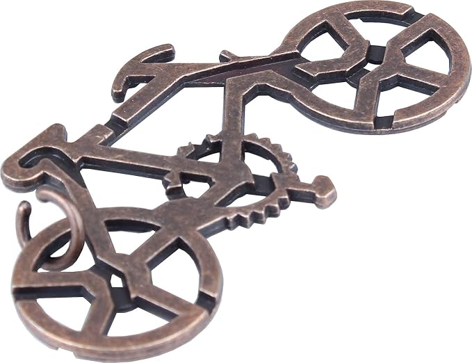 Bicycle Metal Puzzle Lock IQ Test Mind Game Toys Brain Teaser Metal Puzzles Magic Trick Toy for Kids and Adults