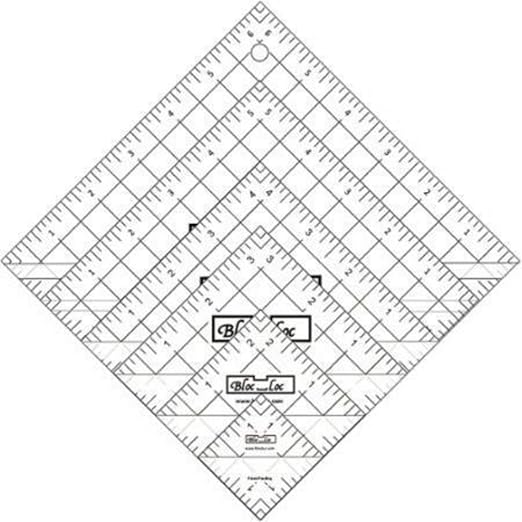 Bloc Loc Rulers For Quilting, Half Square Triangle Quilting Rulers and Templates, Made of Acrylic Material, Non-Slip Grip, For Every Skill Level, Variety of 6 Rulers, Set 1