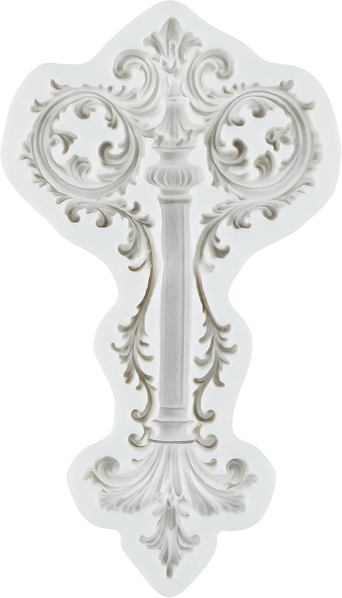 Baroque Scroll Relief Lace Silicone Mold Vintage Curlicues Flower Lace Filigree Polymer Clay Molds for DIY Crafts Epoxy Resin Casting Air Dry Polymer Clay Plaster Jewelry Making