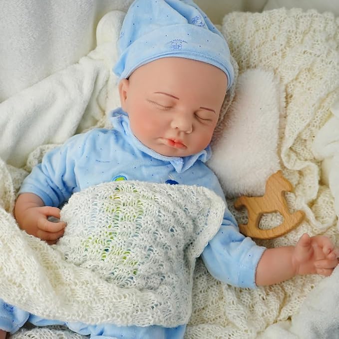 Boy 18.5 Inch, Silicone Reborn Baby Dolls, Realistic Baby Doll, Reborn Baby Dolls Silicone Full Body, Not Vinyl, Posable Newborn