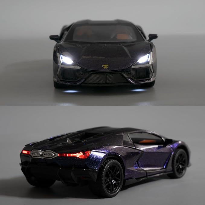 BDTCTK 1/32 Comapatible for Lamborghini Aventador LP700-4 Model Car, Zinc Alloy Diecast Pull Back Toy Cars with Sounds and Lights Vehicles for Kids Boy Girl Gift (Blue)