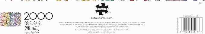 Buffalo Games – 2000 Piece Pokémon Silver Select Kanto 151 Jigsaw Puzzle Colorful Puzzle for Adults – Precision-Cut Pieces, Beautiful Artwork, and Hours of Relaxing Fun