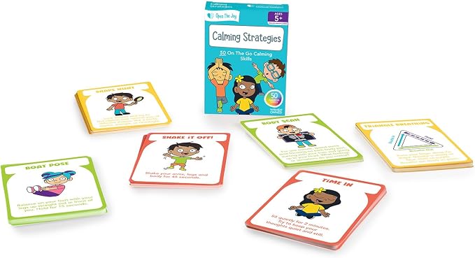 Open The Joy Calming Strategies Cards for Kids - Mindfulness Activities, Stress Relief Techniques, and Emotional Regulation Tools - Ages 4 and Up