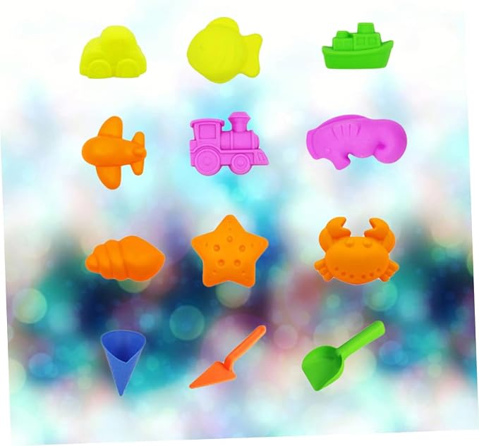 BESPORTBLE 12pcs Beach Sand Plastic Sandbox Playset Educational Creativity Builder for Random Colors for Outdoor Fun and Imaginative Play Random Color