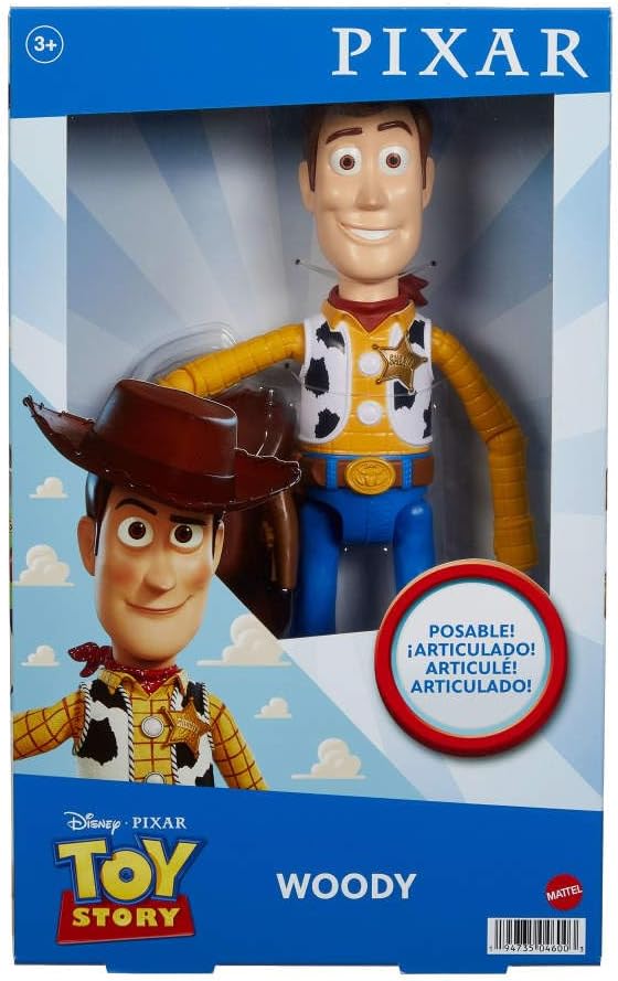 Mattel Disney and Pixar Toy Story Large Action Figure, Posable Woody Collectible in Signature Sheriff Look with Removable Hat, 12-inch Scale